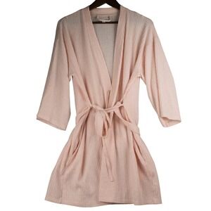 LC Lauren Conrad Womens L Pink Waffle Knit‎ Robe